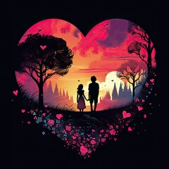 Wall Mural - Love Clip Art or T-Shirt Design