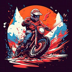 Motor Bike Clip Art or T-Shirt Design