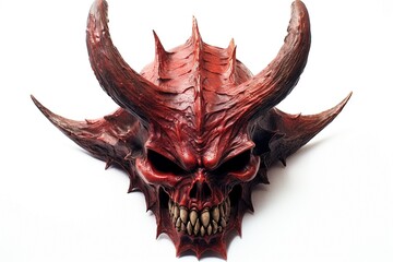 Wall Mural - The demon's head is isolated on a white background.