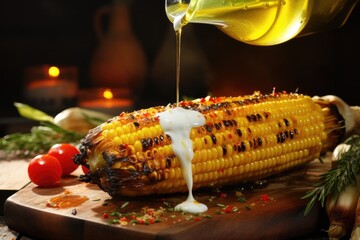 grilled corn on the cob with melting butter