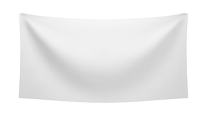 Wall Mural - white textile banner with folds. blank hanging fabric template. png clipart isolated on transparent 