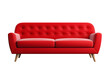 © elina - red sofa isolated, leather sofa, white background. stylish nightclub sofa. generative by ai