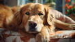 © Artvibe - golden retriever in front of a window.generative ai