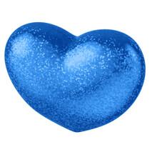 Heart For Father's Day Composition, Blue Glitter Heart With A Transparent Background