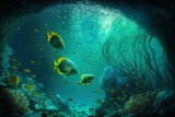 Fototapeta  - Underwater view 3. Generative AI