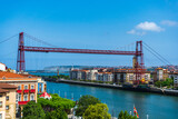 Fototapeta Sypialnia - The Bizkaia suspension transporter bridge Puente de Vizcaya in Portugalete, Basque Country, Spain.