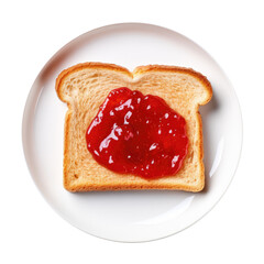 Wall Mural - Delicious Plate of Toast with Jam Isolated on a Transparent Background