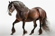 Brown Andalusian horse on white background. Generative AI