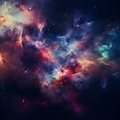 Wall Mural - deep space and nebula Generative AI