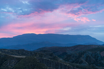 Wall Mural - Golden hour at dawn in the south of Granada