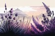 Illustration with a colorful haze of lavender. Generative AI