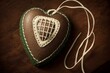 Customizable heart-shaped football with laces for personalization. Generative AI