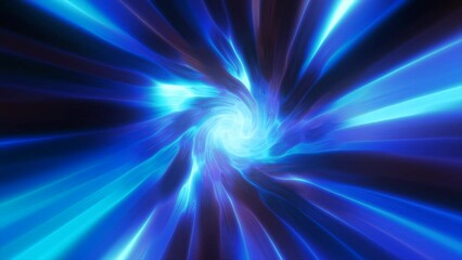 Wall Mural - blue hypertunnel spinning speed space tunnel made of twisted swirling energy magic glowing light lin