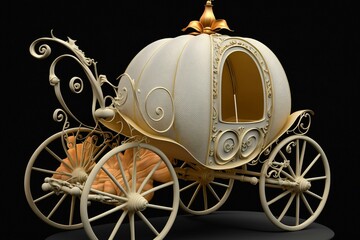 Isolated Cinderella pumpkin carriage. Generative AI