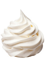 Isolated Whipped Cream On Transparent Background, Cutout	
