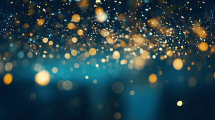 Poster - Abstract bokeh background. Christmas and New Year concept.