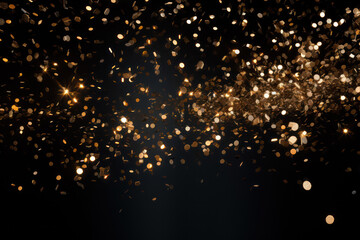 Poster - glitter vintage lights background. gold and black