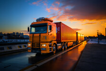 Truck At Sunset