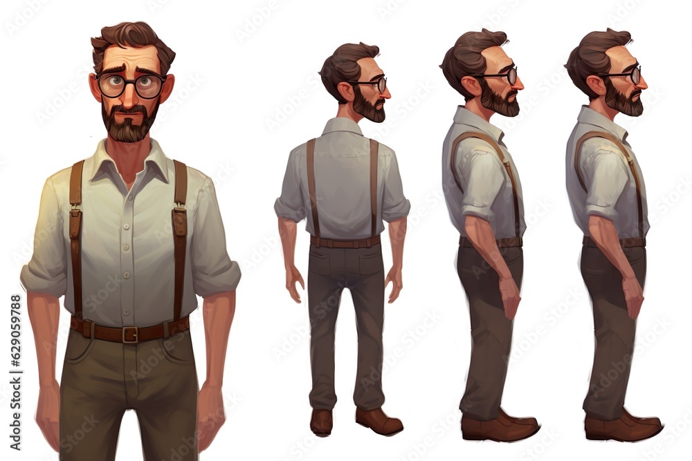 Ilustración de Stock Man Character Design Model Sheet. Man Character ...