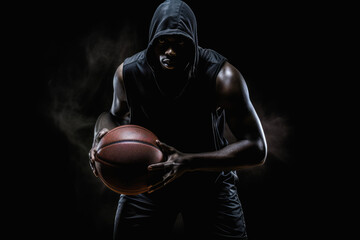 Muscular young male basketball player