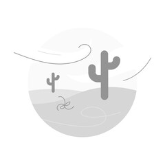 Poster - desert landscape, 404 error page concept illustration flat design vector eps10. modern graphic eleme