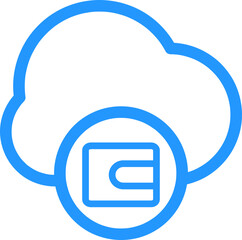 Poster - outline style cloud database icon