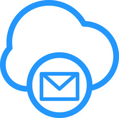 Poster - outline style cloud database icon