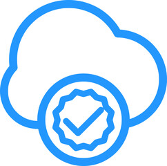 Poster - outline style cloud database icon