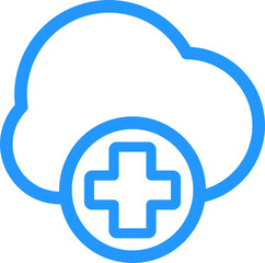 Poster - outline style cloud database icon