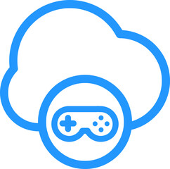 Poster - outline style cloud database icon