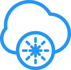 Poster - outline style cloud database icon