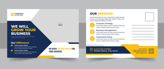 Wall Mural - corporate business or marketing agency eddm postcard template design