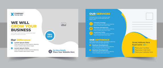 Wall Mural - creative modern corporate business postcard eddm design template or corporate business postcard eddm