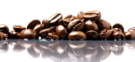 Wall Mural - coffee beans isolated on white background