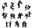 © adi yuhanggana - fighting illustrations, fighter icons, stick figures in BRAWL, STICK FIGURE ATTACKING