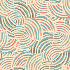 Leinwandbilder - Seamless abstract geometric pattern of random arcuate stripes.
