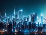 Fototapeta Nowy Jork - Dream city in the future or futuristic city skyline landscape.