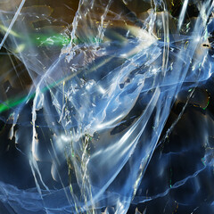 Poster - Abstract blue plastic background with light smooth lines in 3d rendering for covers concept