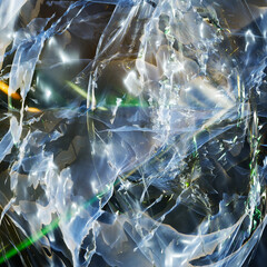 Poster - Abstract blue plastic background with light smooth lines in 3d rendering for covers concept