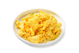 Fototapeta Kuchnia - Scrambled eggs for breakfast. Healthy food. isolated on white background