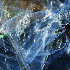 Poster - Abstract blue plastic background with light smooth lines in 3d rendering for covers concept