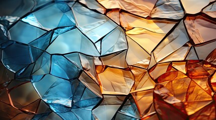 Wall Mural - aesthetic background with patterned glass shards - created using generative AI tools