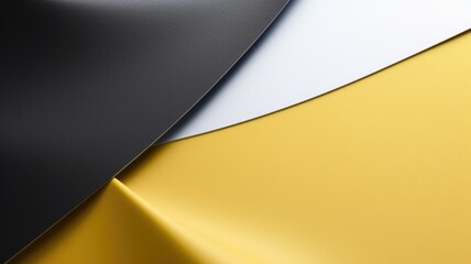 Background of three colors modern design, black, white and yellow. 3D illustration of exuberant.