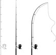 © Sutana - outline silhouette fishing rod icon set