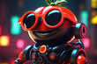 Tomato character with sunglasses