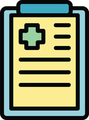 Poster - Medical clipboard icon outline vector. Health document. Doctor diagnostic color flat