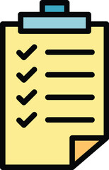Poster - Medical checklist icon outline vector. Health form. Diagnostic report color flat