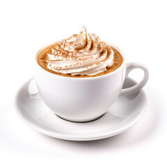 Wall Mural - Gingerbread latte in a white cup isolated on white background 