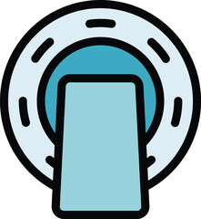 Poster - cancer mri icon outline vector. magnetic resonance. ct scan medical color flat