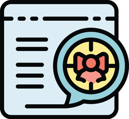 Poster - Website box icon outline vector. Gift present. Package surprise color flat